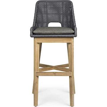 Tabouret de bar de jardin Hesperia avec coussin en ardoise