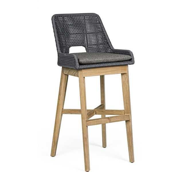 mutoni Tabouret de bar de jardin Hesperia avec coussin en ardoise  