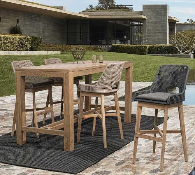 mutoni Garten Barhocker Hesperia mit Kissen Slate  