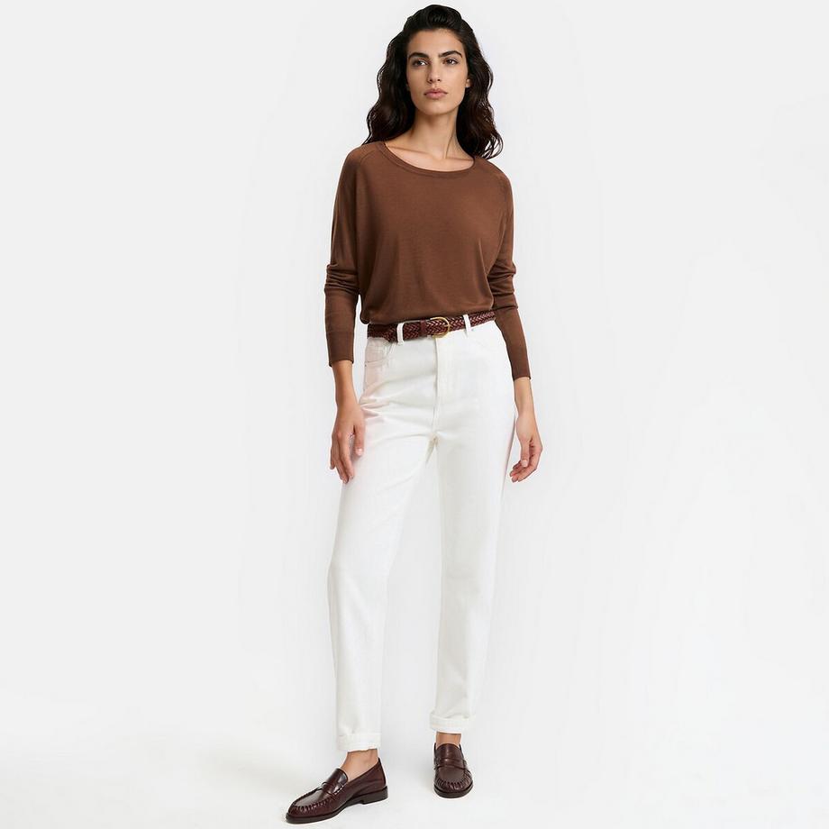 La Redoute Collections Pull col rond en maille fine  