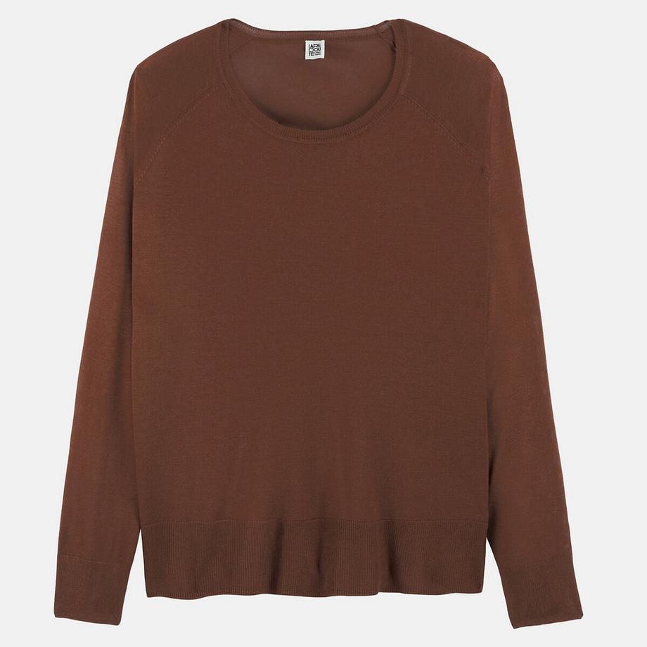 La Redoute Collections Pull col rond en maille fine  
