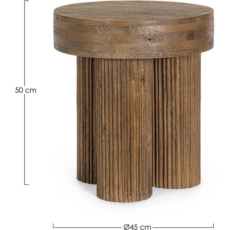 mutoni Table d'appoint Dacca marron ronde  