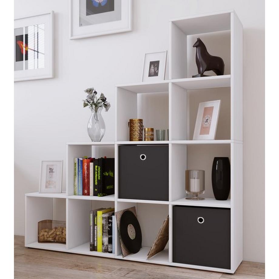 VCM Holzregal stehend | platzsparendes Regal | Maße:  H. 139 x B. 143 x T. 29 cm | Elegantes Regal stehend | Aufbewahrungsregal | Bücherregal  |  