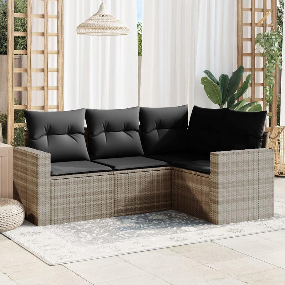 VidaXL Ensemble de canapés de jardin rotin synthétique  