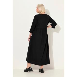 Ulla Popken  Midikleid, Reißverschluss, V-Ausschnitt, 3/4-Volantarm 