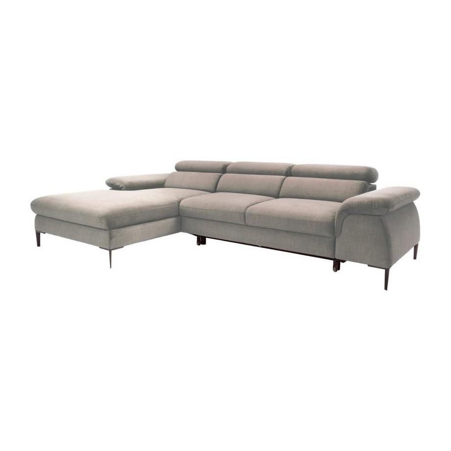 Canapé d'angle gauche convertible en velours taupe SEPINA de Pascal Morabito