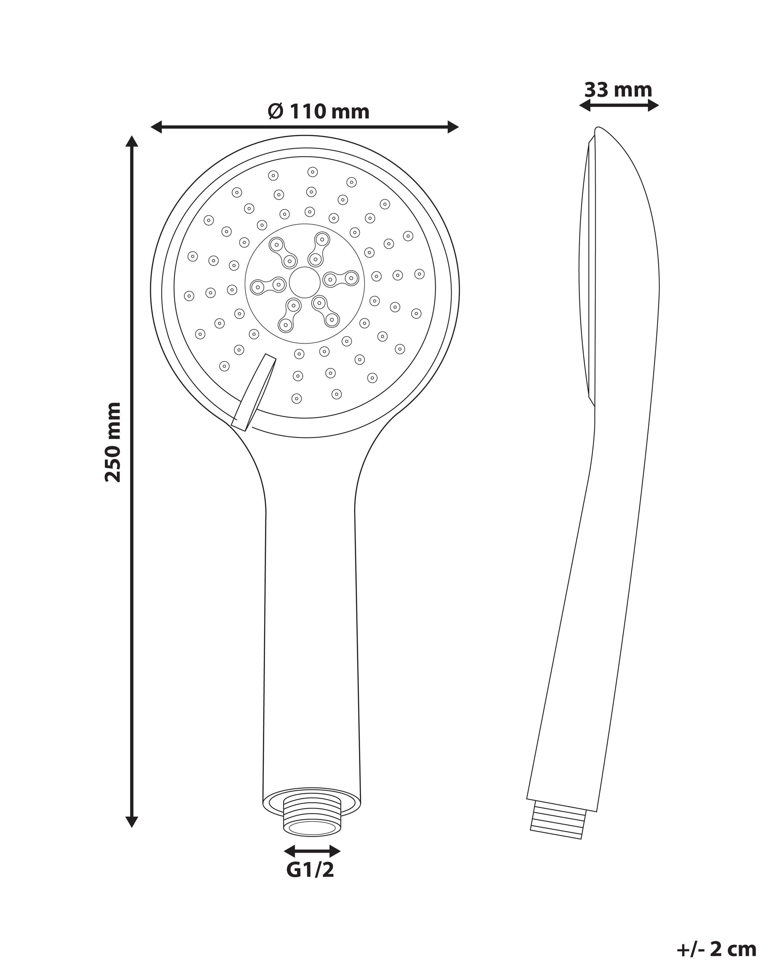 Beliani Duschkopf mit Schlauch aus ABS (robuster Kunststoff) Klassisch TUMPLE  