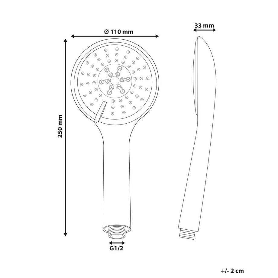Beliani Kit doccia con soffione e flessibile en ABS (materiale sintetico resistente) Classico TUMPLE  