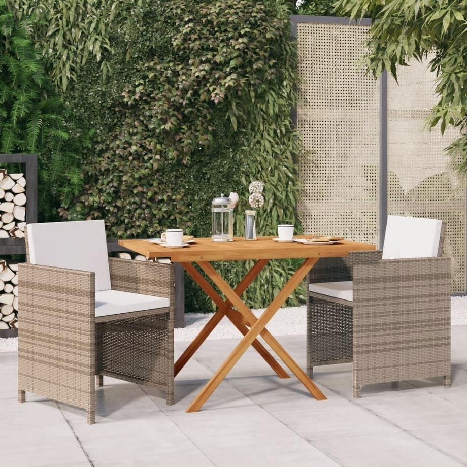 VidaXL Ensemble de salle à manger de jardin rotin synthétique  