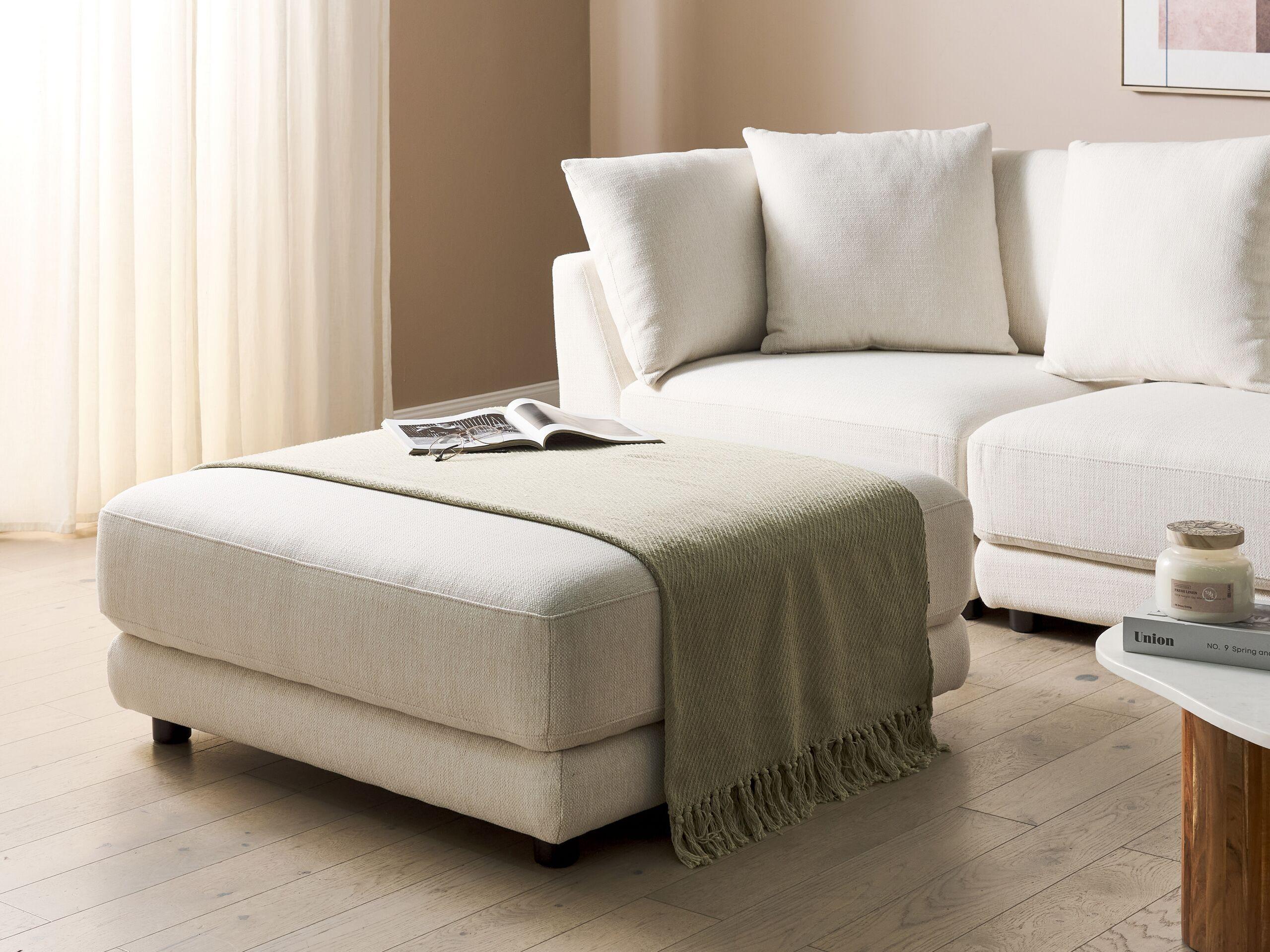 Beliani Ottomane aus Stoff Klassisch SIGTUNA  