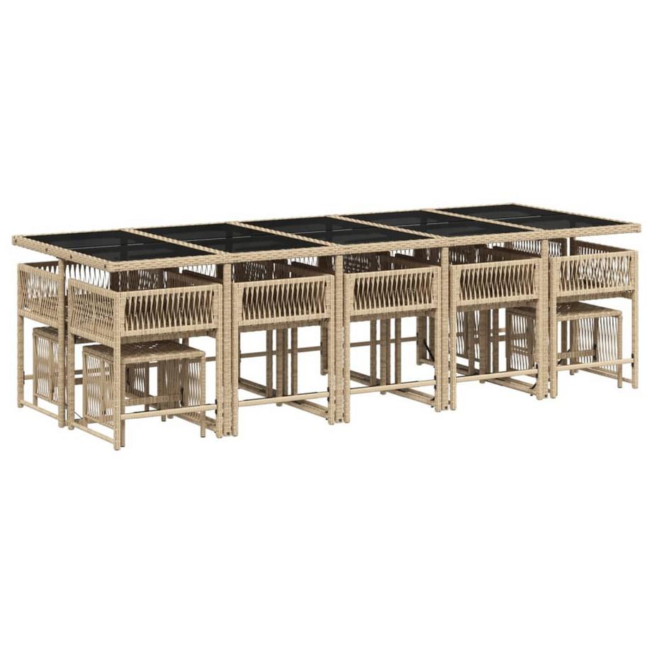 VidaXL Ensemble de salle à manger de jardin rotin synthétique  