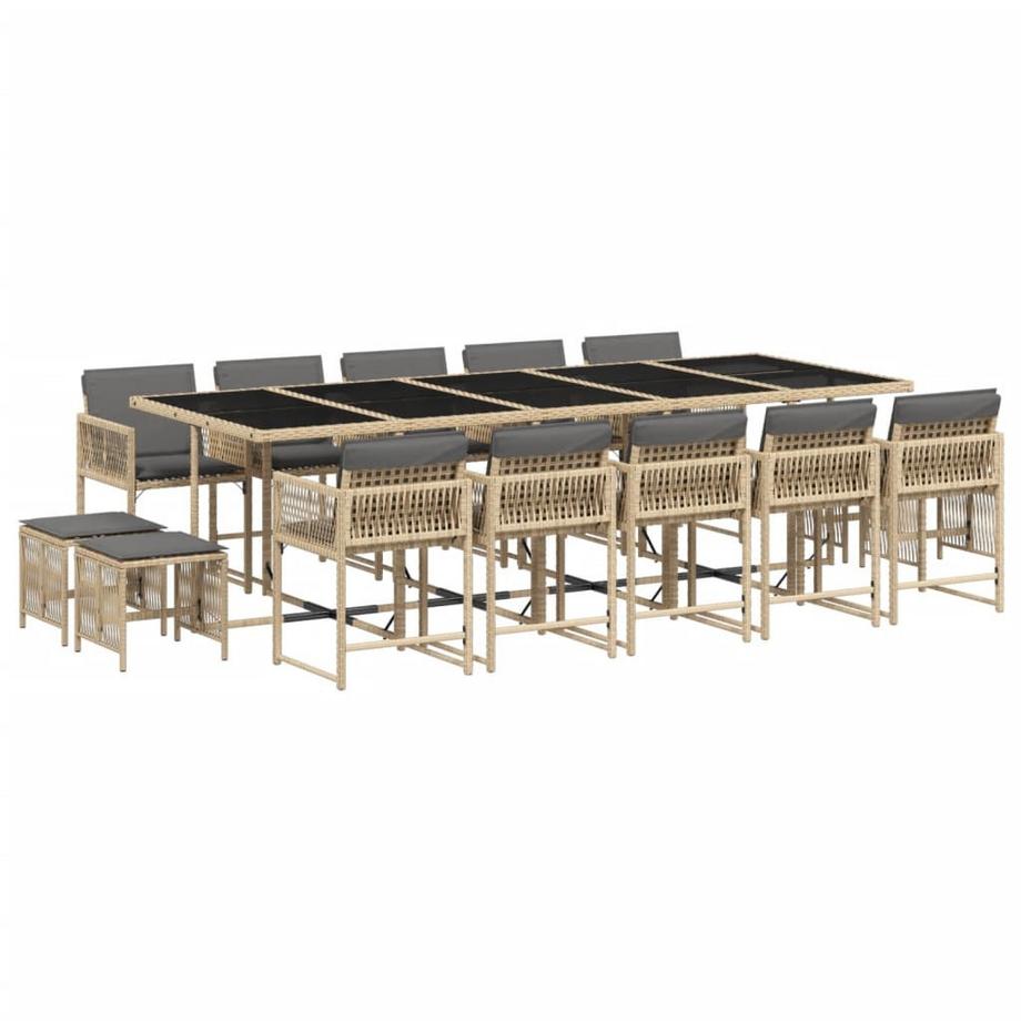 Ensemble de salle à manger de jardin rotin synthétique