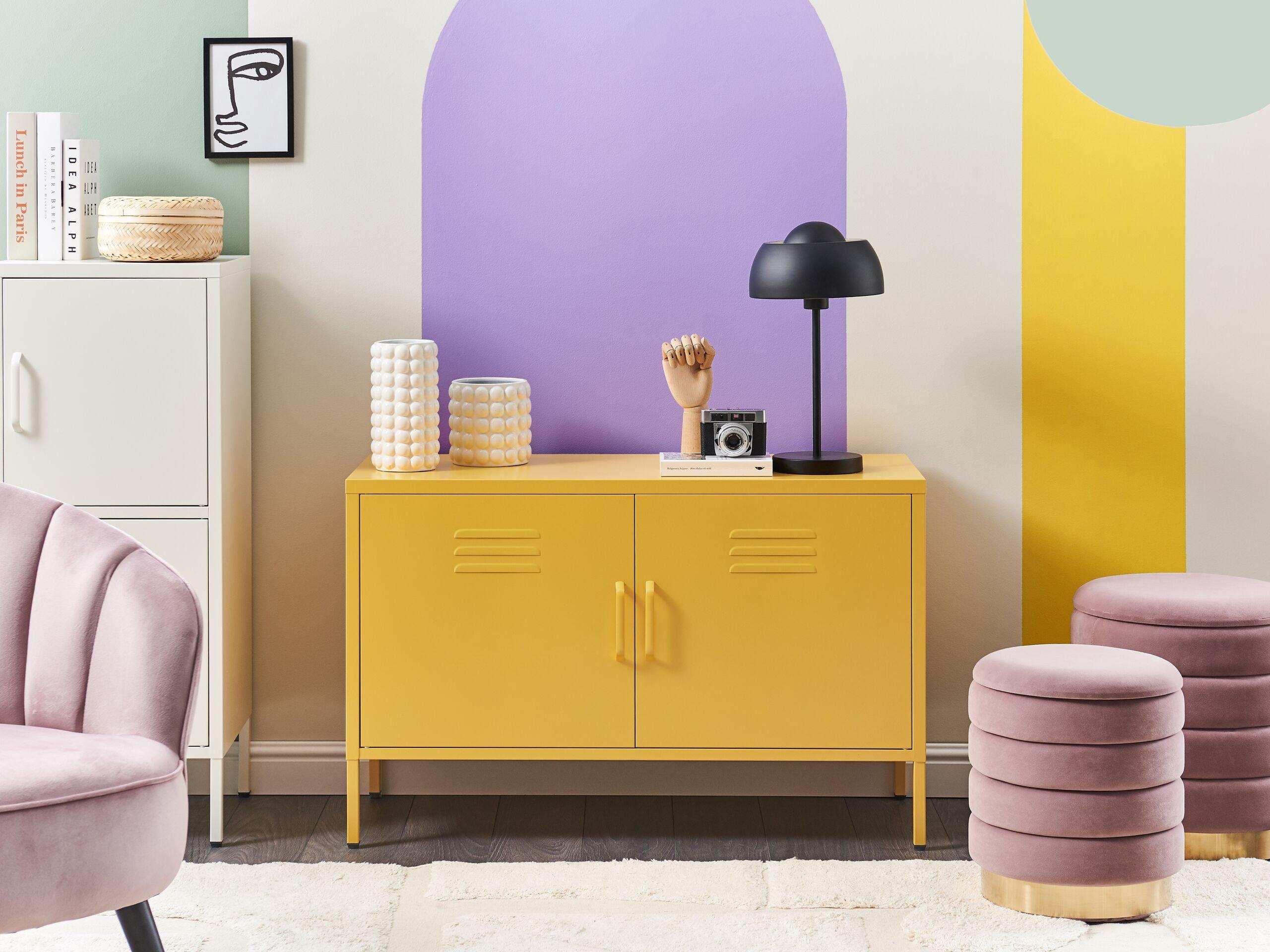 Beliani Meuble de rangement en Acier Moderne URIA  