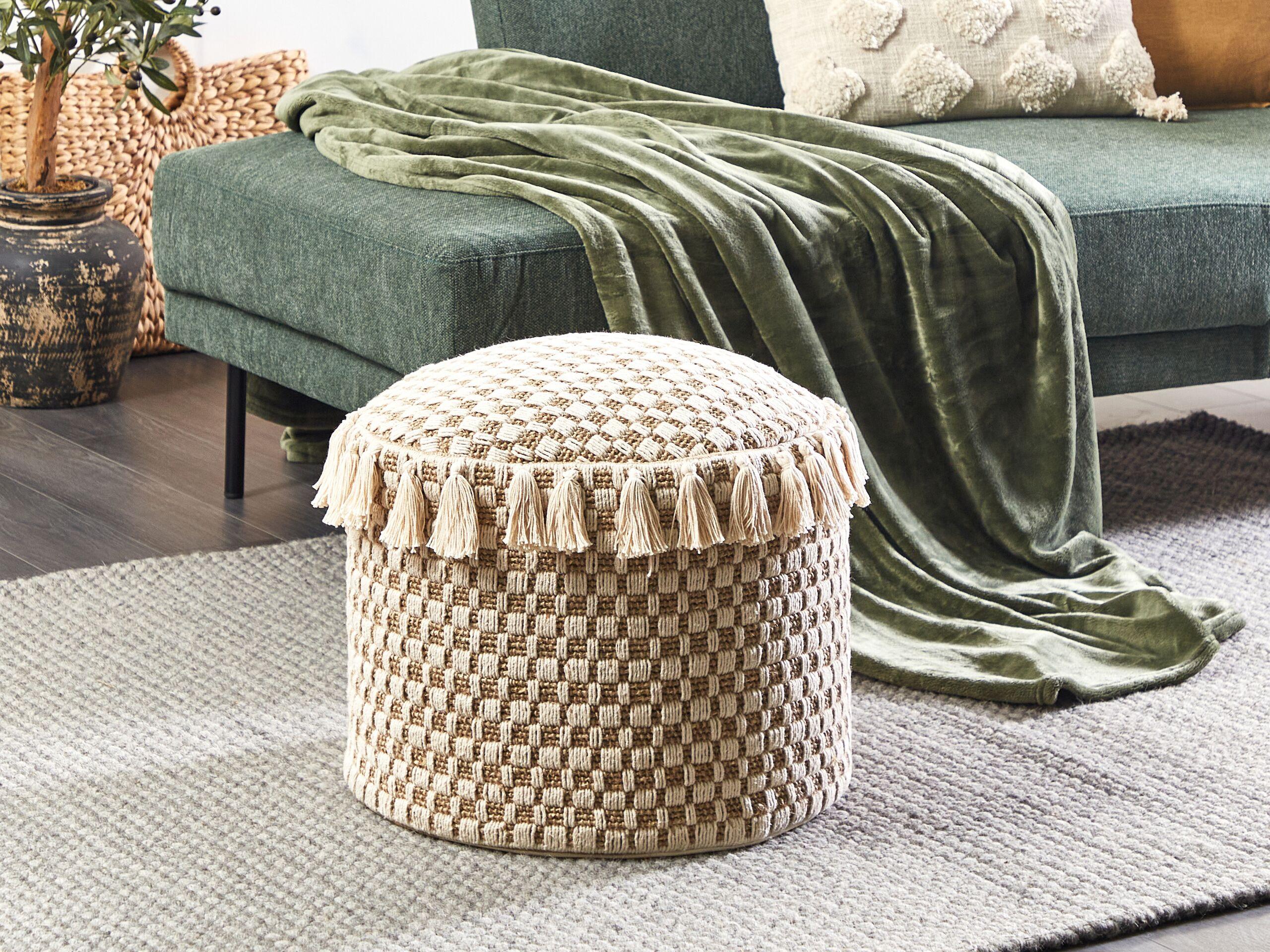 Beliani Pouf en Cotone Boho PIRAK  