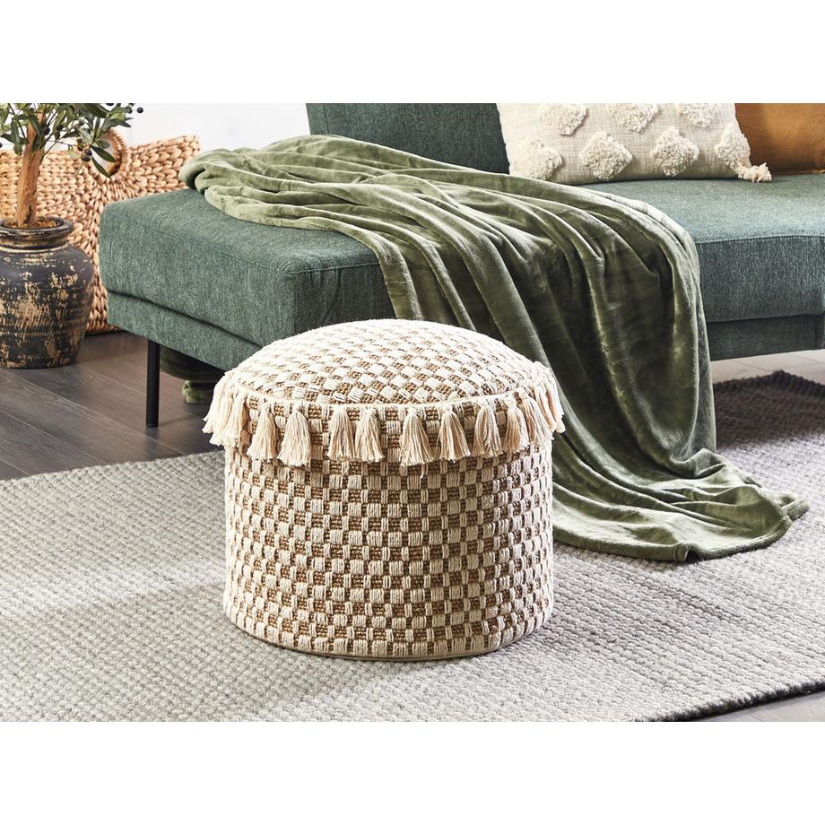 Beliani Pouf en Coton Boho PIRAK  