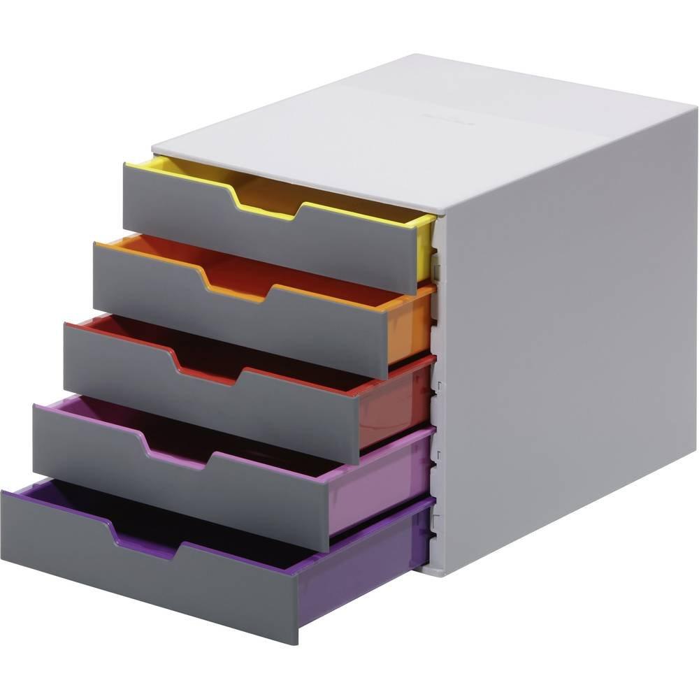 DURABLE DURABLE Schubladenbox Varicolor  farbige Griffe, 5 Schubladen  