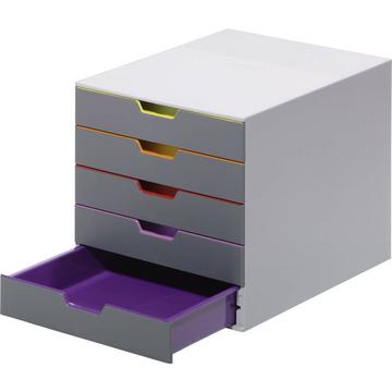 DURABLE Schubladenbox Varicolor  farbige Griffe, 5 Schubladen