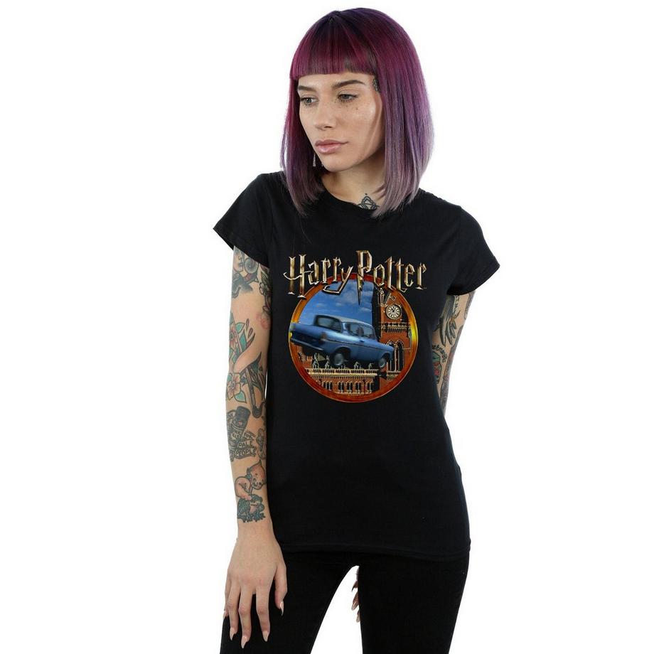 Harry Potter Flying Car T-Shirt Stampata  