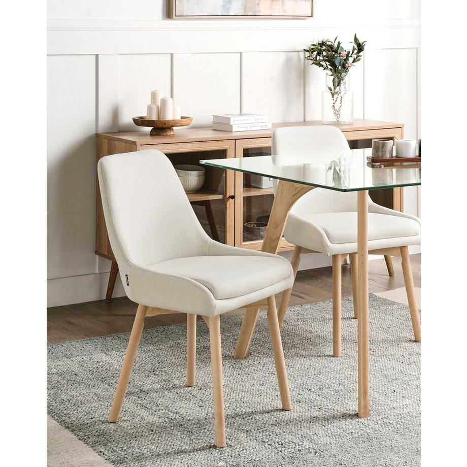 Beliani Esszimmerstuhl 2er Set aus Stoff  MELFORT  