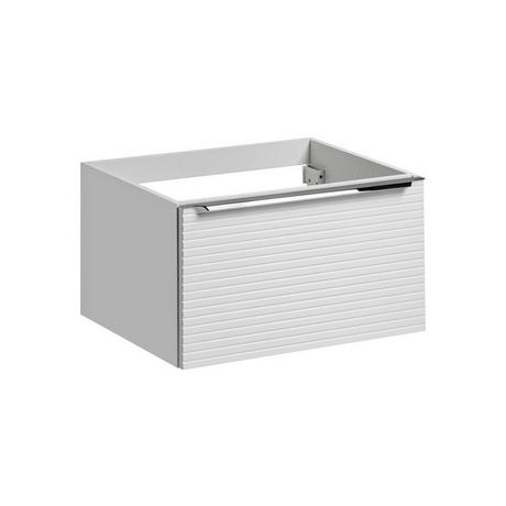 Vente-unique Mobile sotto lavabo sospeso scanalato 60 cm Bianco - LATOMA  