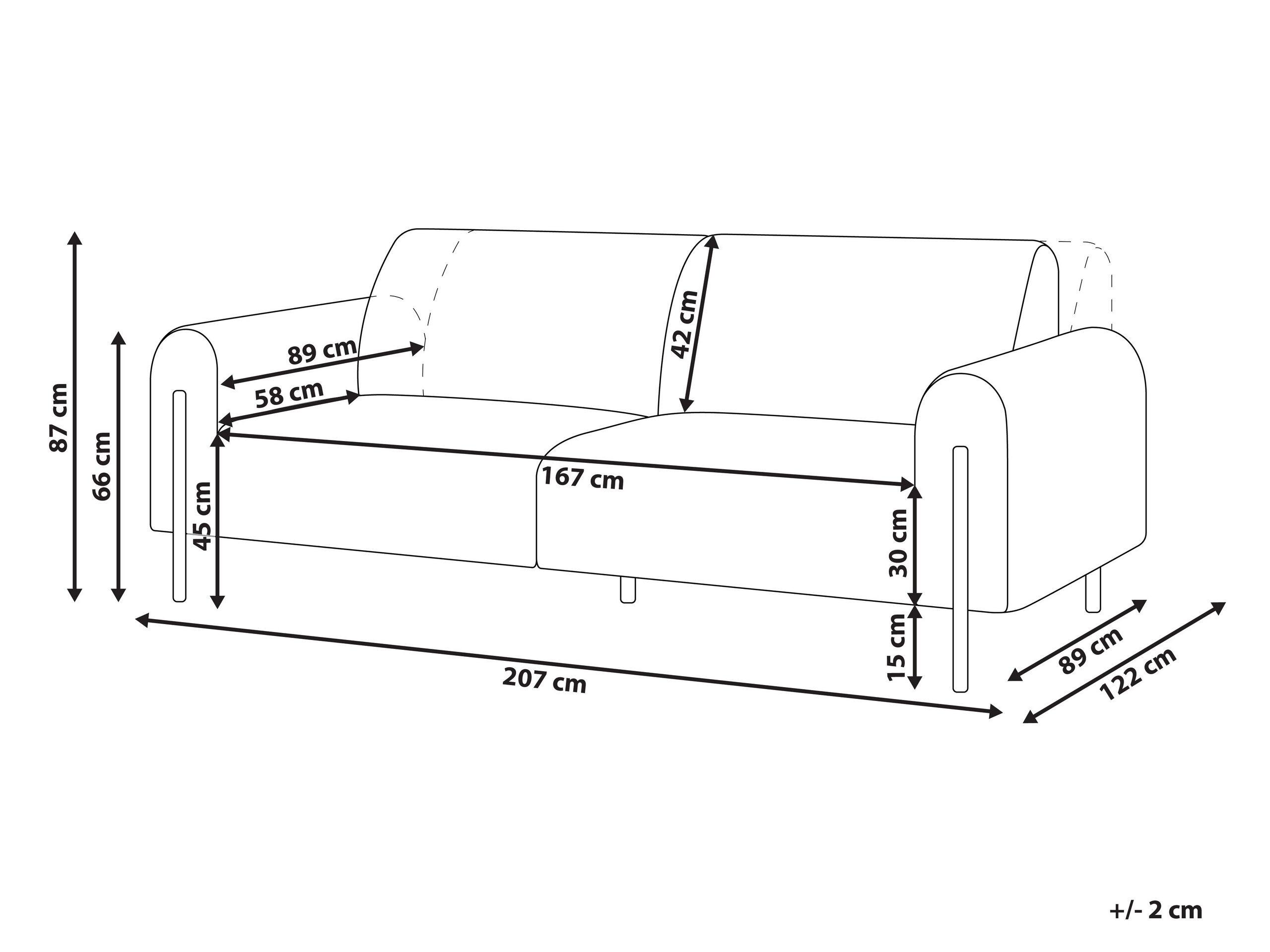 Beliani 3 Sitzer Sofa aus Polyester Modern ASKIM  