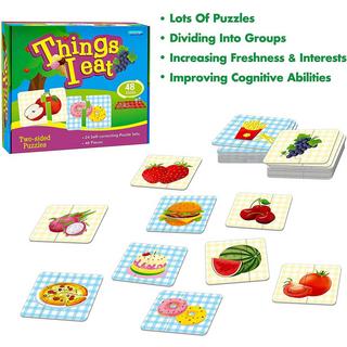 Activity-board  48 puzzles alimentaires avec mécanisme de correction des erreurs, parfaits pour l'éducation précoce et l'apprentissage préscolaire 