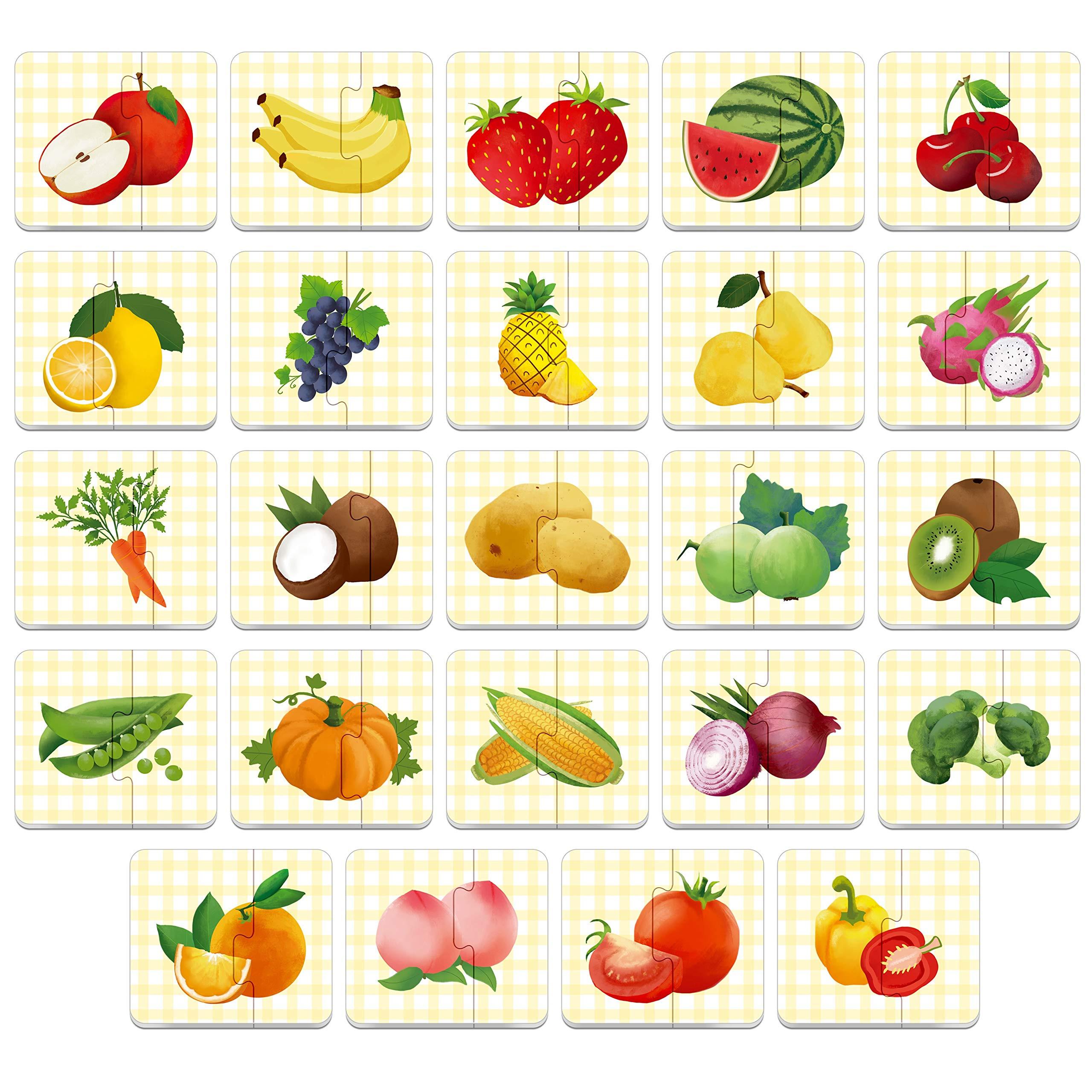 Activity-board  48 puzzles alimentaires avec mécanisme de correction des erreurs, parfaits pour l'éducation précoce et l'apprentissage préscolaire 