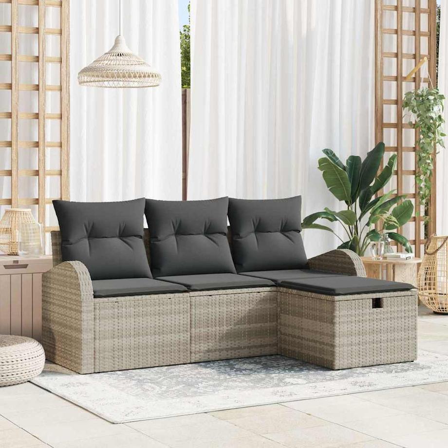VidaXL Canapé d’extérieur poly rattan  