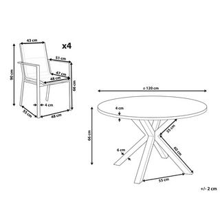 Beliani Gartentisch Set aus Aluminium Modern MALETTO/BUSSETO  