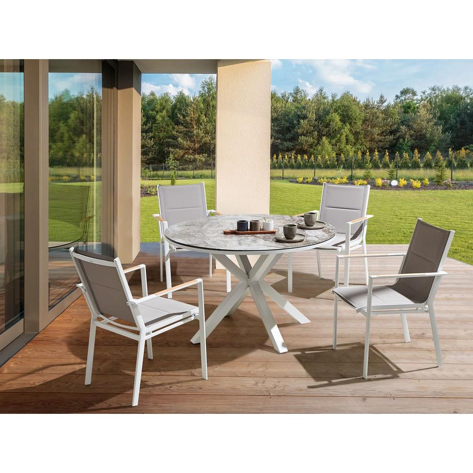 Beliani Set da pranzo per giardino con sedie en Alluminio  MALETTO/BUSSETO  