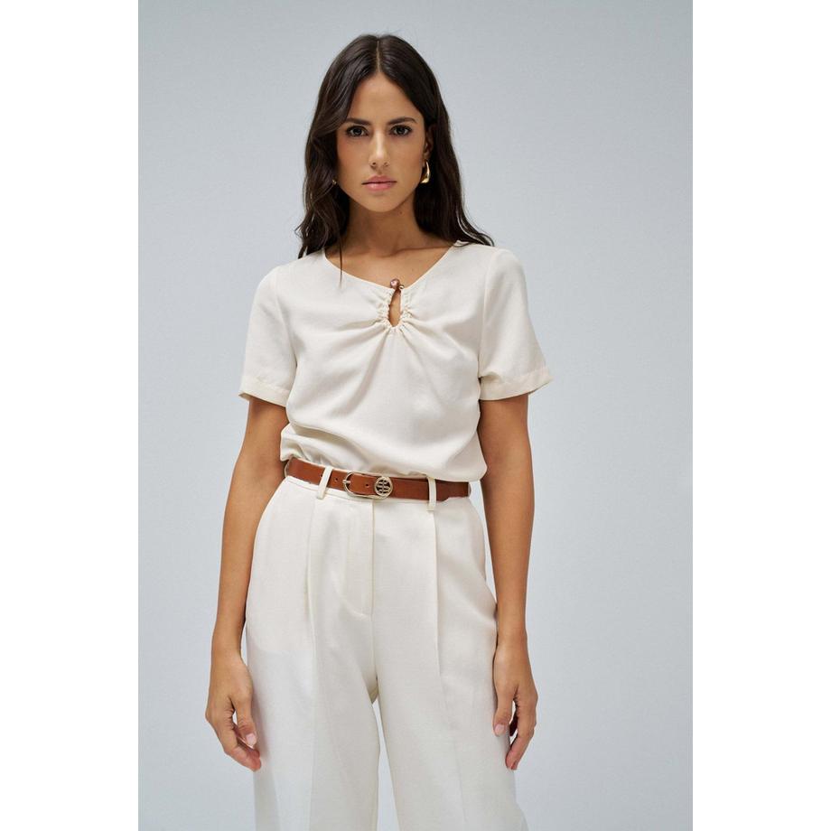 Salsa Kurzarmbluse mit Metalldetail  