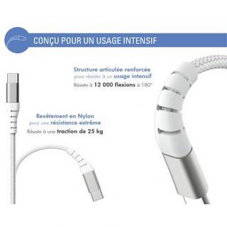 Force Power  Kabel USB A/USB-C 3m - 3A Blanc 