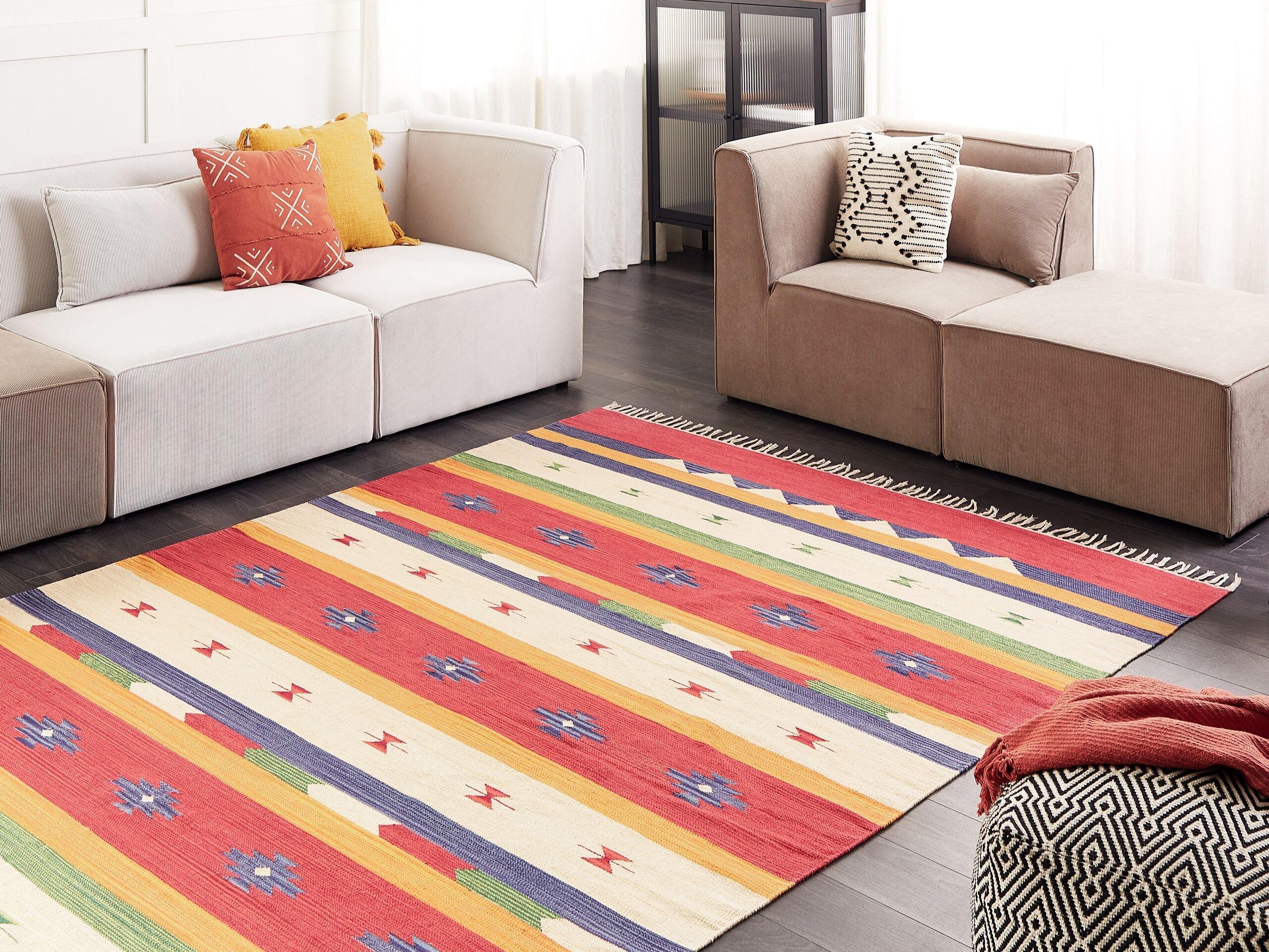 Beliani Tapis en Coton Traditionnel ALAPARS  