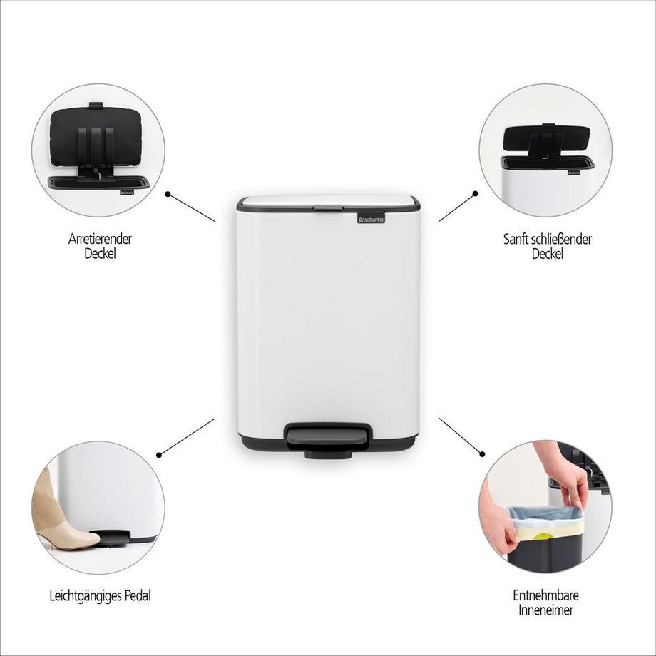 brabantia Poubelle à pédale  Bo soft  