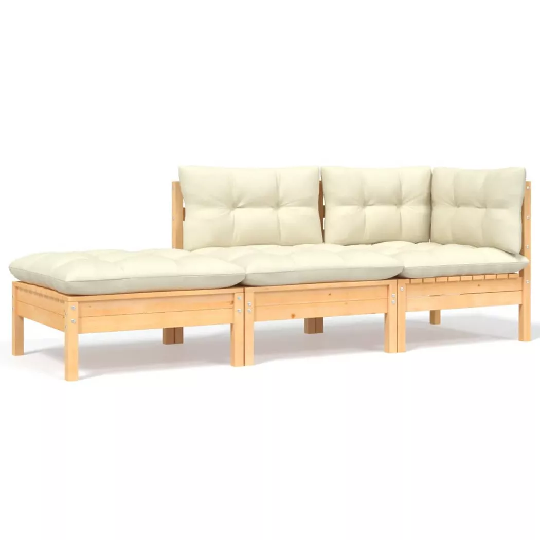 VidaXL - Garten-lounge-set kiefernholz, One Size, Light Beige