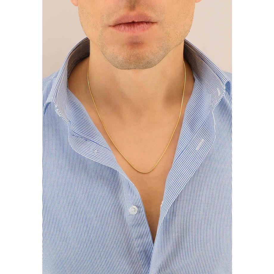 MUAU Schmuck  Collier serpent or jaune 750, 1.3mm, 50cm 