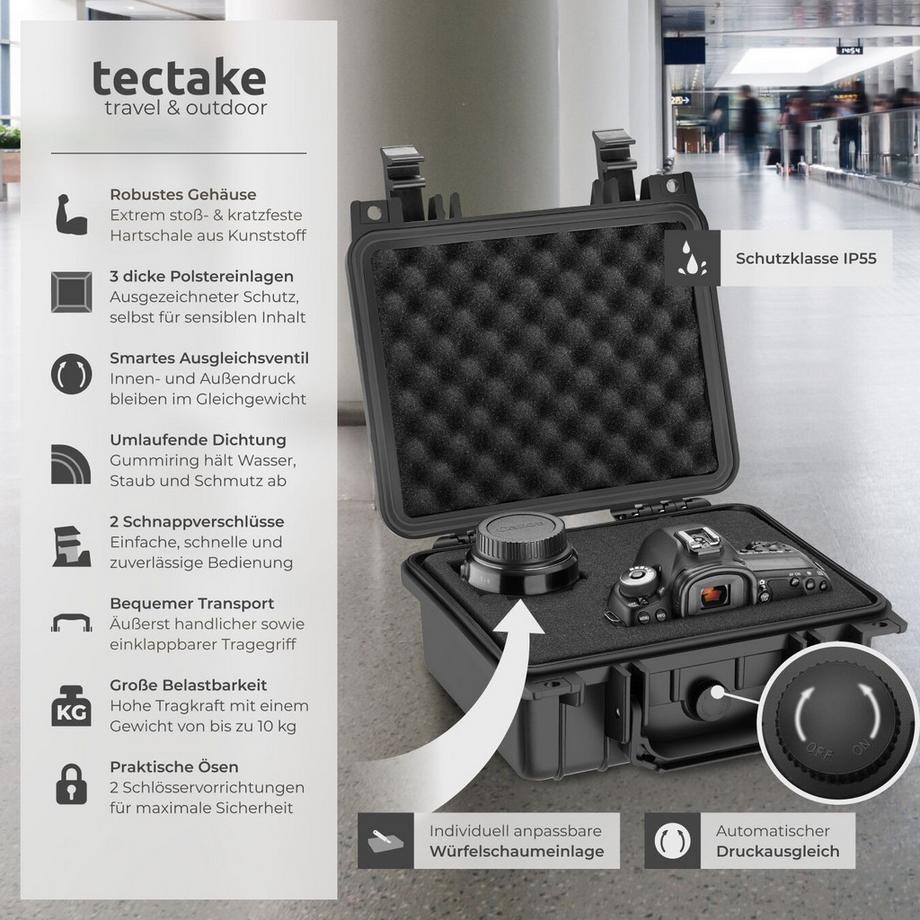 Tectake  Custodia universale valigetta protettiva per macchina fotografica 