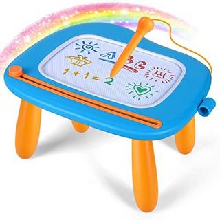 Activity-board  Jouets pour enfants à partir de 1 an, tableau de peinture magnétique tableau magique planche à dessin colorée tableau magnétique avec 4 pieds pour jouet garçon enfant (bleu) 