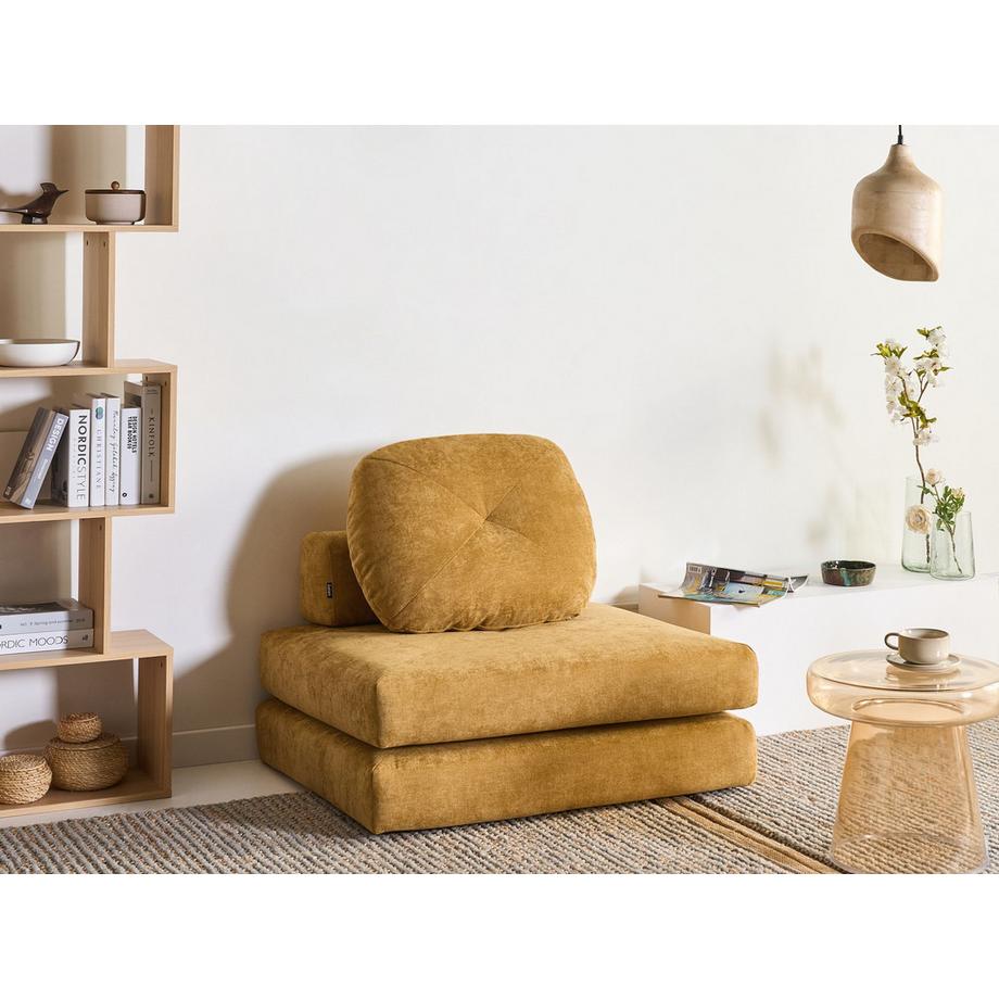 Beliani Schlafsofa aus Chenillegewebe Retro OLDEN  