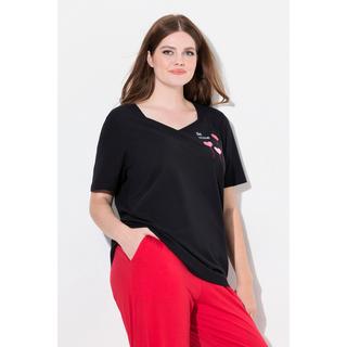 Ulla Popken Haut de pyjama Cœurs Manches Courtes  