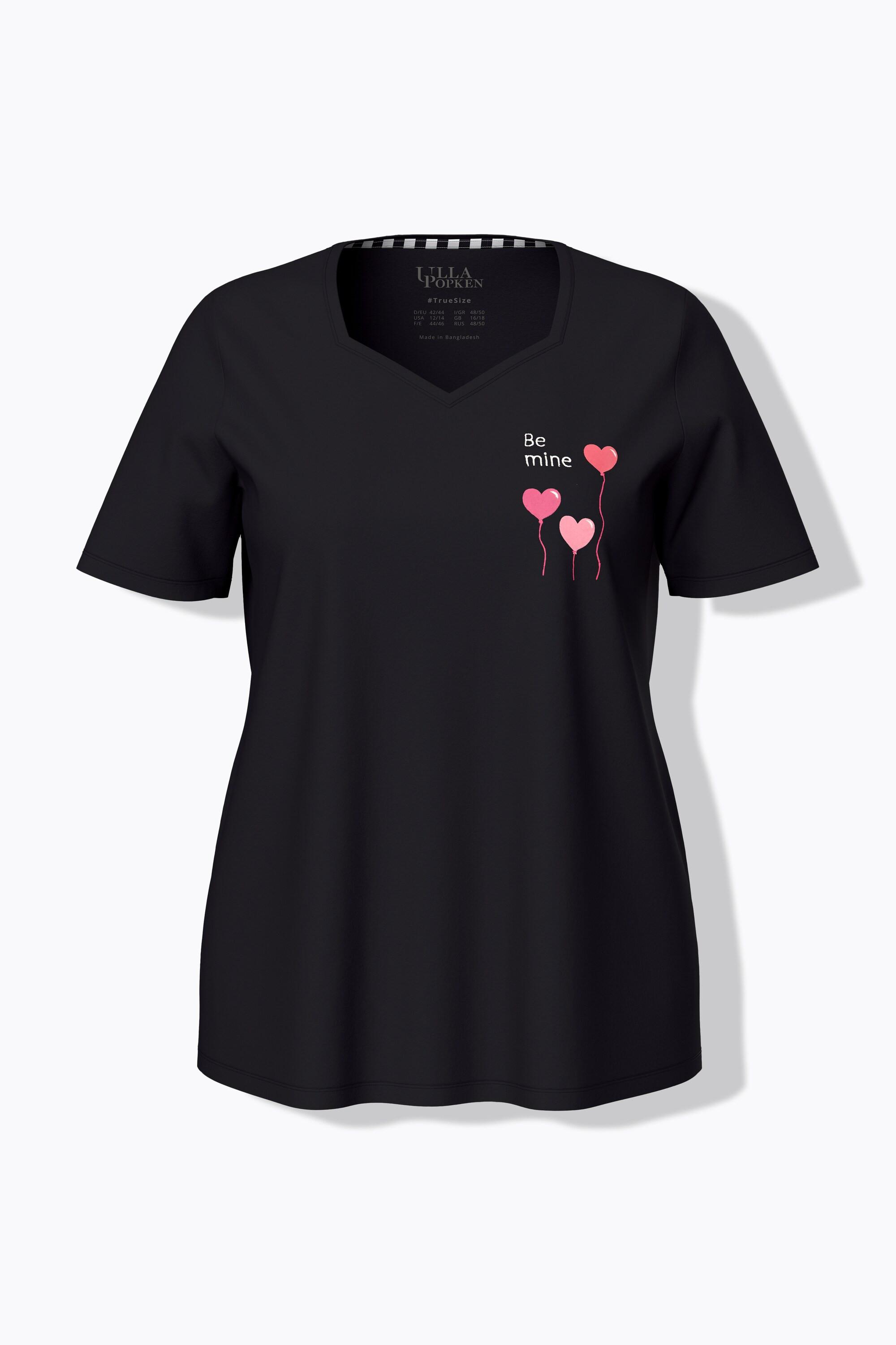 Ulla Popken Haut de pyjama Cœurs Manches Courtes  