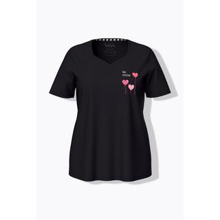 Ulla Popken Haut de pyjama Cœurs Manches Courtes  