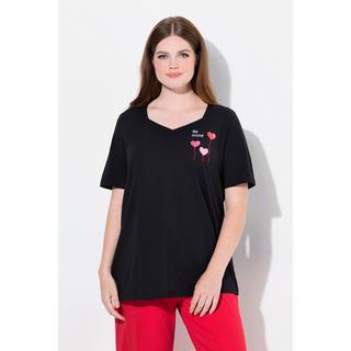 Ulla Popken Haut de pyjama Cœurs Manches Courtes  