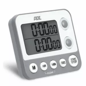 ADE TD2100-2 Minuteur de ménage Minuteur numérique de cuisine Gris, Blanc
