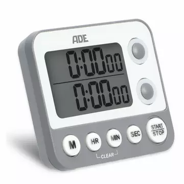 ADE TD2100-2 Küchen-Timer Digitaler Küchentimer Grau, Weiß