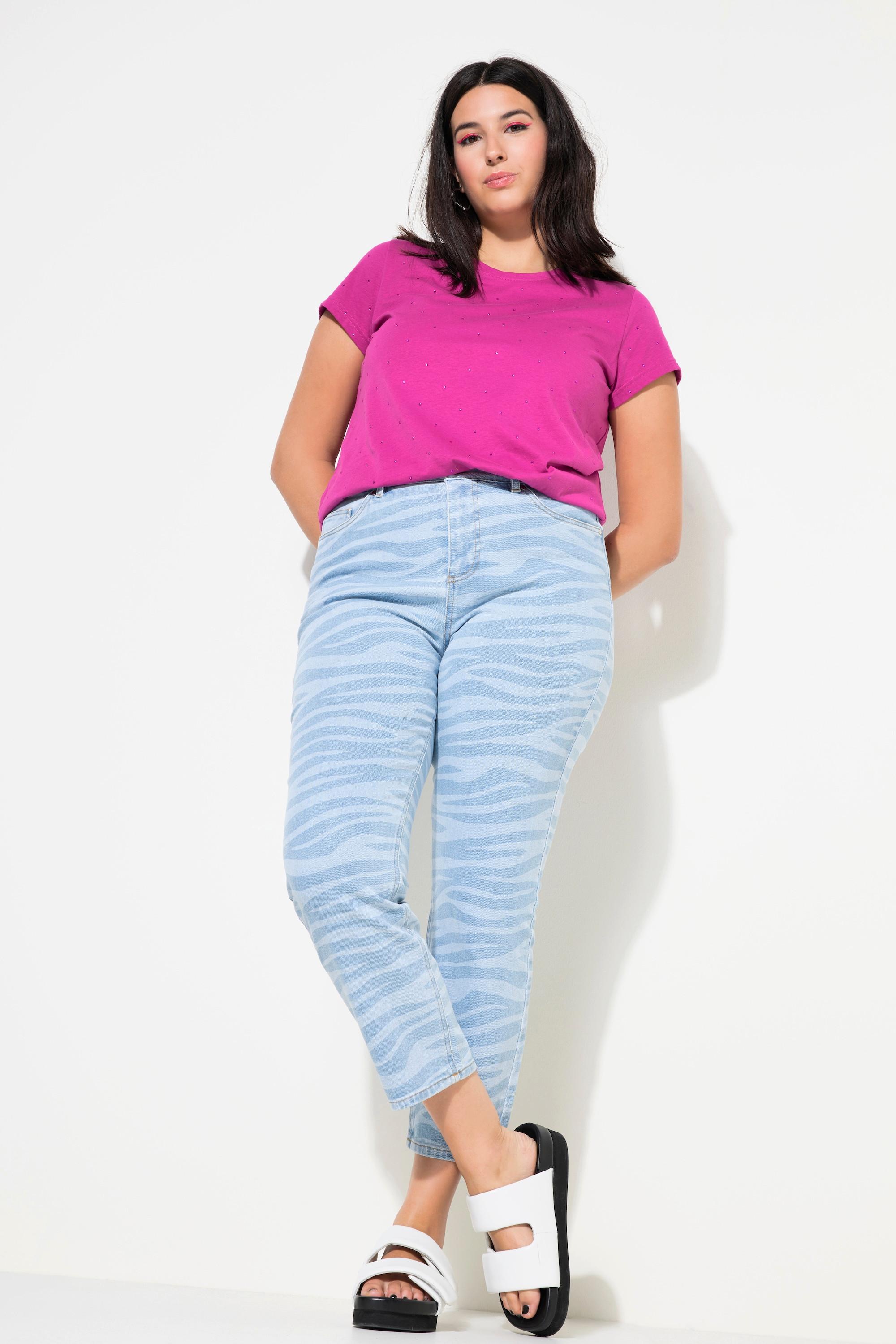 Studio Untold  Mom-Jeans, Wide Legs, Zebra-Print, 5-Pocket 