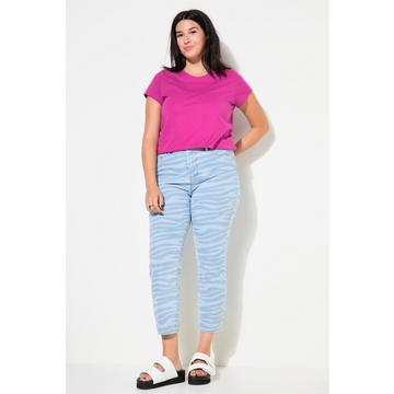 Mom-Jeans, Wide Legs, Zebra-Print, 5-Pocket