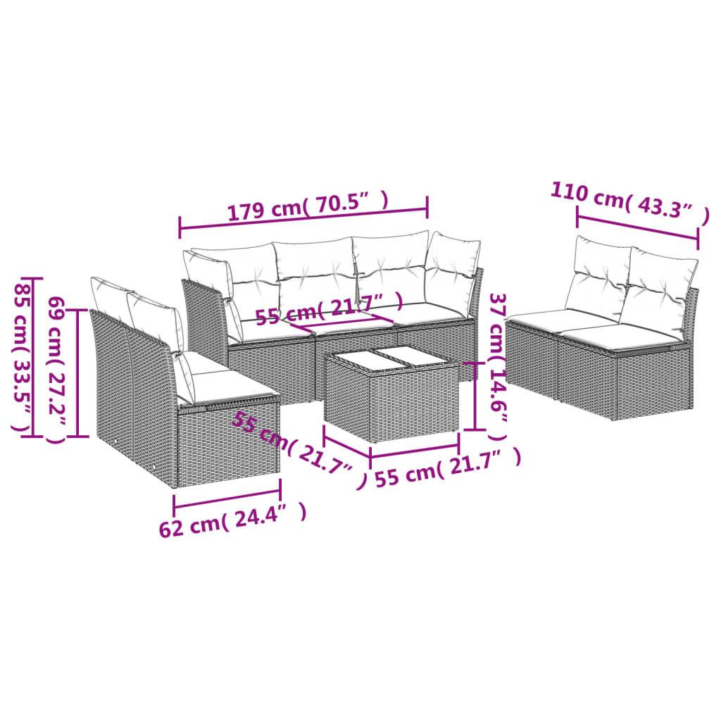 VidaXL Ensemble de canapés de jardin rotin synthétique  