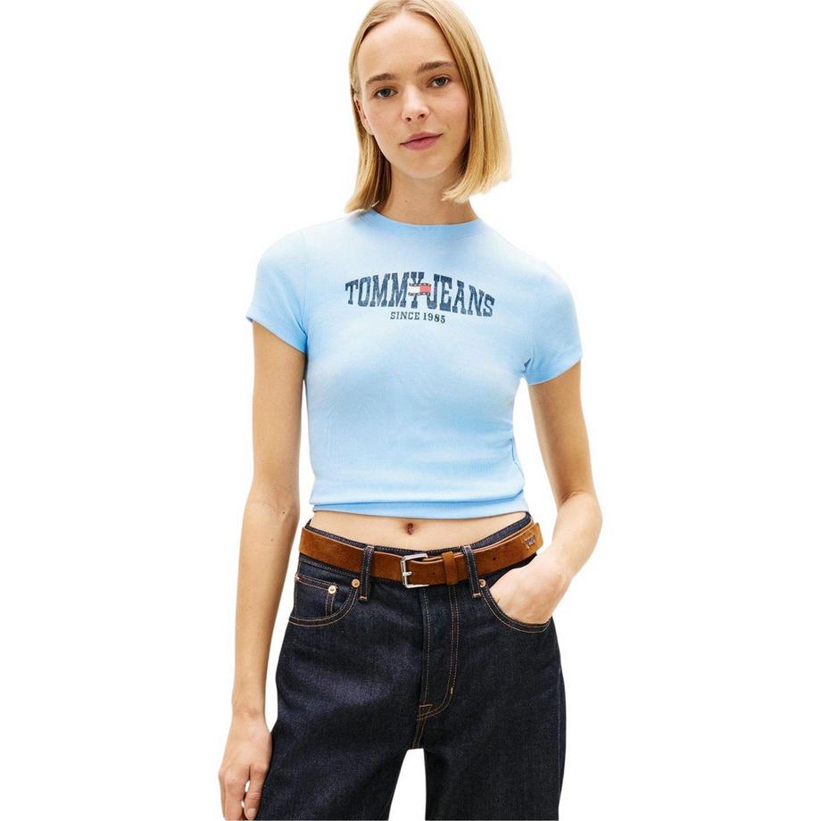 TOMMY JEANS Geripptes Slim Fit T-Shirt  
