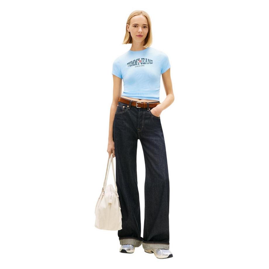 TOMMY JEANS Geripptes Slim Fit T-Shirt  
